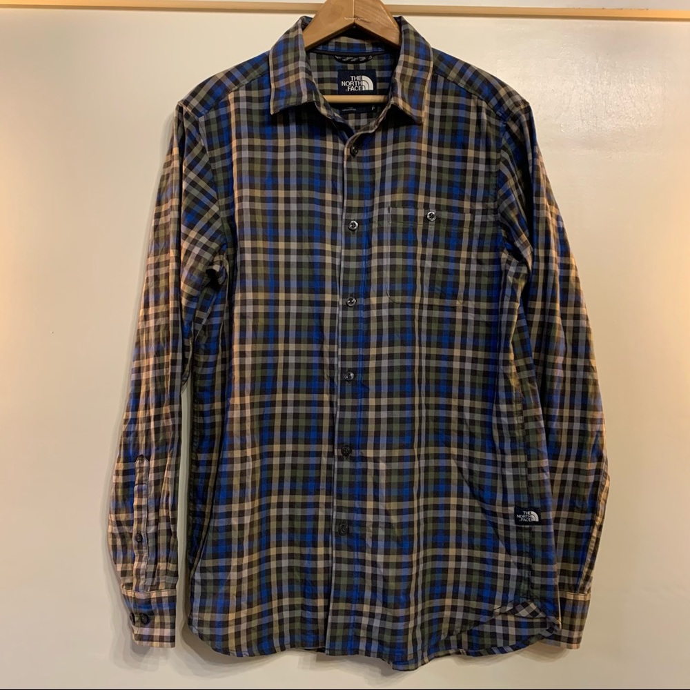 THE NORTH FACE Mens long sleeve button down shirt S | fall plaid organic cotton